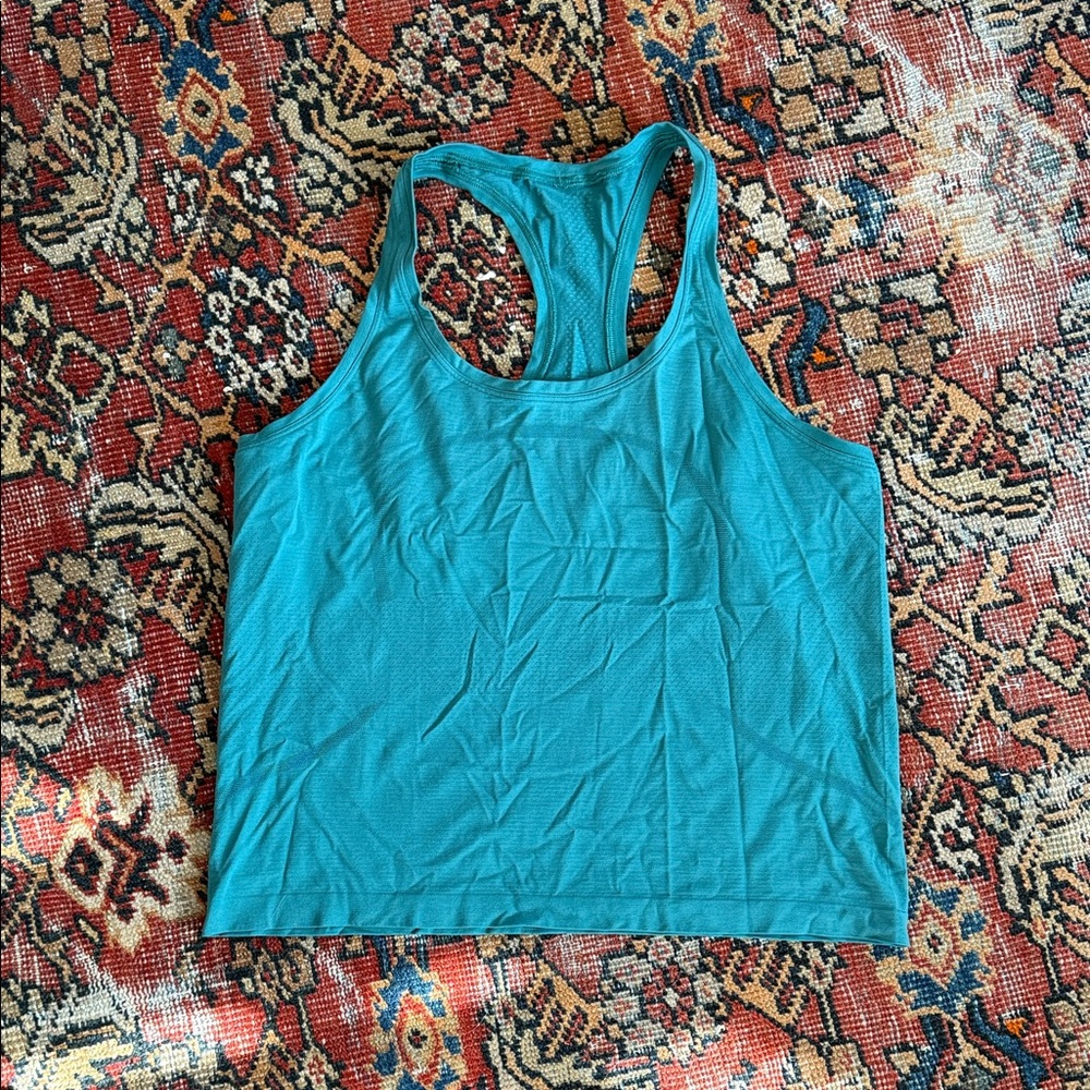 Lululemon Dark Aqua Swiftly Tank Top Waist Length size 12